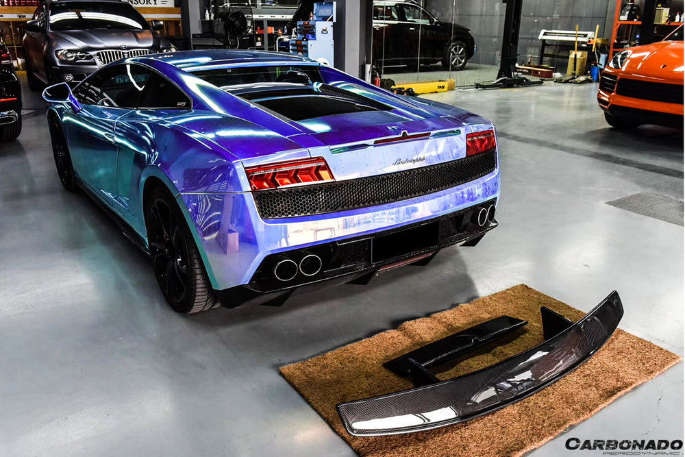 2004-2014 Lamborghini Gallardo DC Style Carbon Fiber Trunk Spoiler Wing - Carbonado