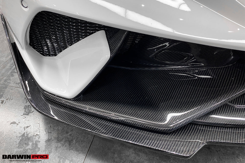 2015-2020 Lamborghini Huracan LP610/LP580/EVO BKSS Style Partial Carbon Front Bumper w/ Lip - DarwinPRO Aerodynamics