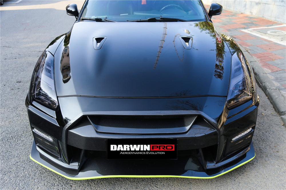 2008-2016 Nissan GTR R35 CBA/DBA Ver17 NSM Style Partial Carbon Fiber Front Bumper - DarwinPRO Aerodynamics