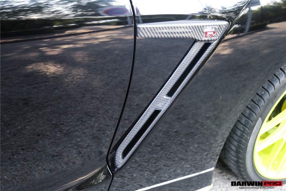 2015-2022 Nissan GTR R35 DBA/EBA Carbon Fiber Fender Logo Cover - DarwinPRO Aerodynamics