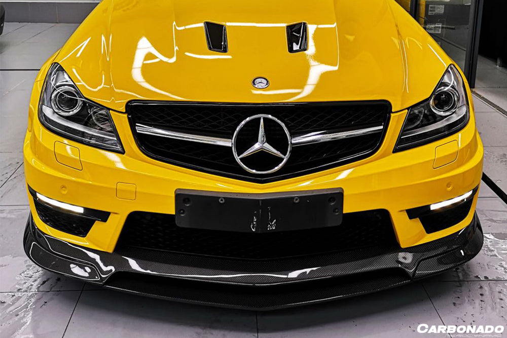 2012-2014 Mercedes Benz W204 C63 AMG RZ Style Carbon Fiber Front Lip - Carbonado