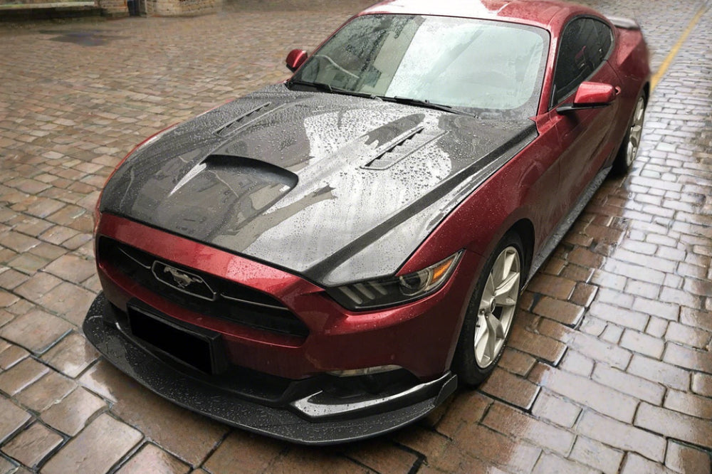 2015-2017 Ford Mustang  GT & V6 TRU Style Carbon Fiber Hood - Carbonado