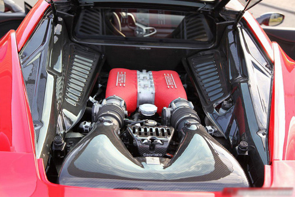 2010-2015 Ferrari 458 Coupe/Speciale Dry Carbon Fiber Engine Bay Panels - DarwinPRO Aerodynamics