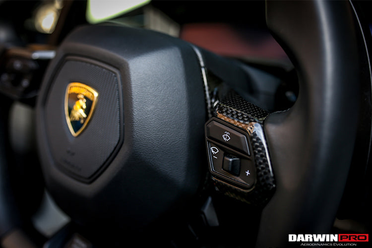 DarwinPRO 2015-2023 Lamborghini Huracan LP610 & LP580 & EVO Autoclave Carbon Fiber Center Steering Wheel Trim - DarwinPRO Aerodynamics