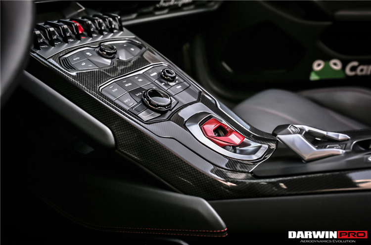 2015-2022 Lamborghini Huracan LP610 & LP580 Autoclave Carbon Fiber Center Console Border Trim - DarwinPRO Aerodynamics