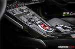  2015-2022 Lamborghini Huracan LP610 & LP580 Autoclave Carbon Fiber Center Console Border Trim - DarwinPRO Aerodynamics 