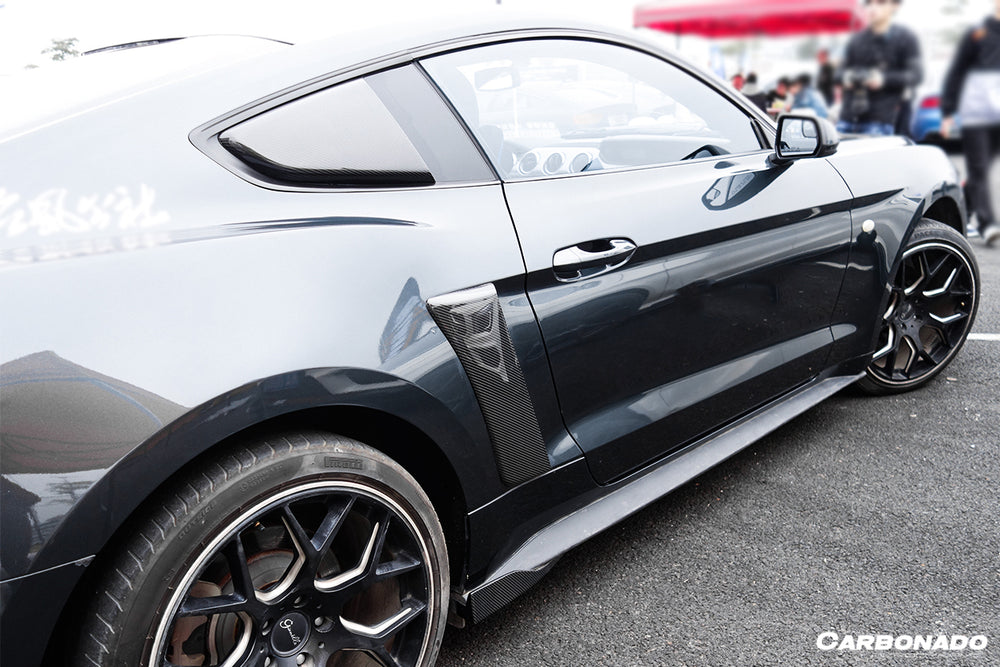 2014-2017 Ford Mustang Rsh Style Carbon Fiber Quarter Panel Side Scoops - Carbonado