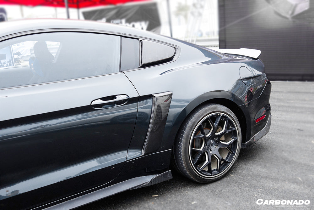 2014-2017 Ford Mustang Rsh Style Carbon Fiber Quarter Panel Side Scoops - Carbonado