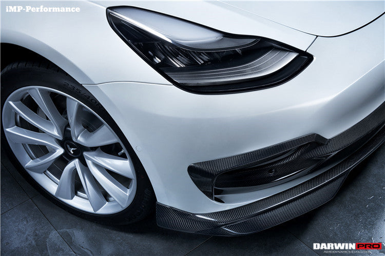 2017-2023 Tesla Model 3 IMP Performance Carbon Fiber Middle Front Lip - DarwinPRO Aerodynamics