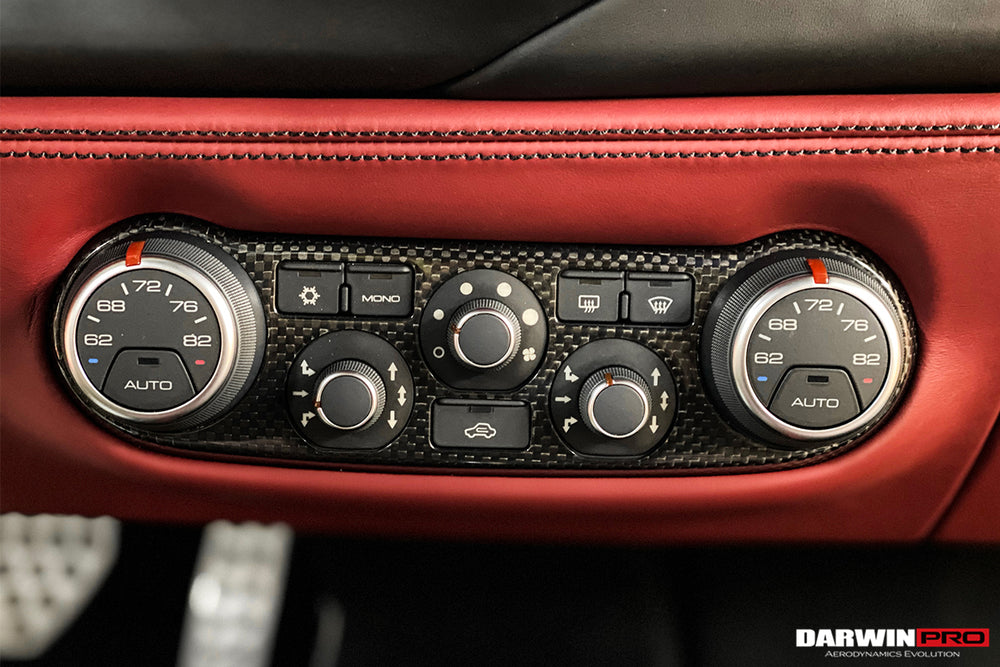 2015-2020 Ferrari 488 GTB/Spyder Dry Carbon Fiber AC Control Panel Cover - DarwinPRO Aerodynamics
