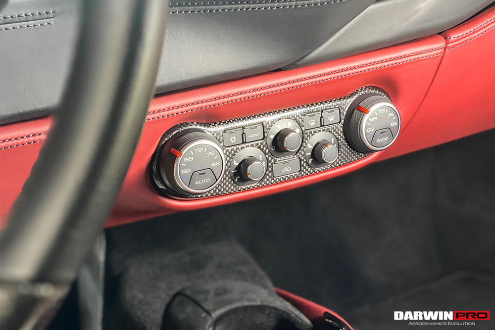 2015-2020 Ferrari 488 GTB/Spyder Dry Carbon Fiber AC Control Panel Cover - DarwinPRO Aerodynamics