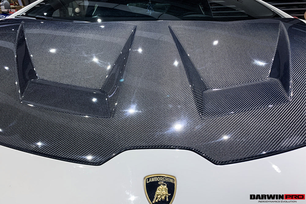 2015-2021 Lamborghini Huracan LP610/LP580/EVO BKSS Style Carbon Fiber Hood - DarwinPRO Aerodynamics