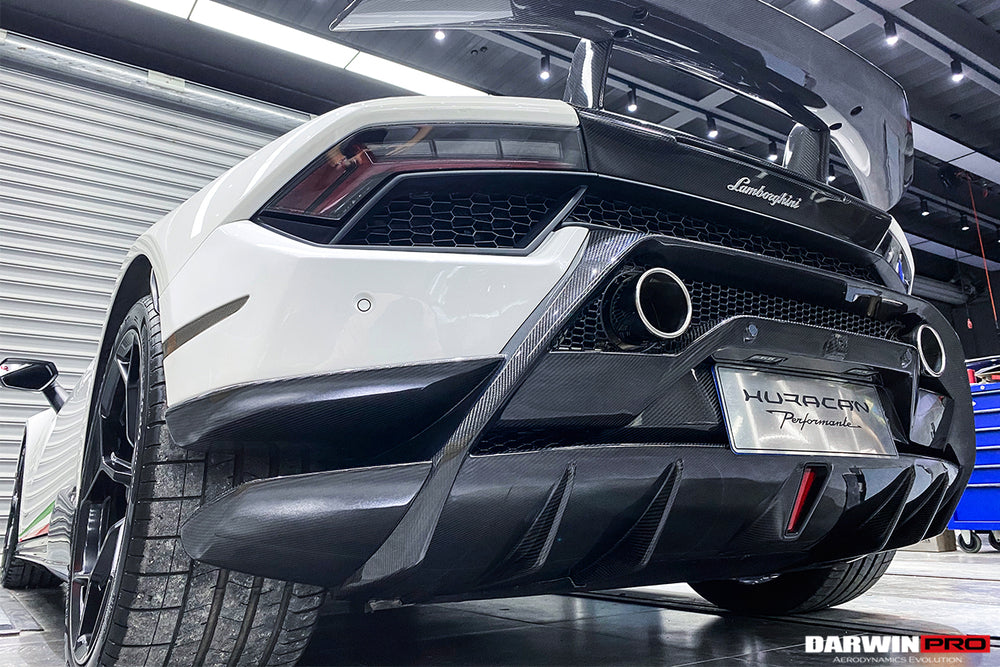 2015-2020 Lamborghini Huracan LP610/LP580 Performante Style Partial Carbon Rear Bumper - DarwinPRO Aerodynamics