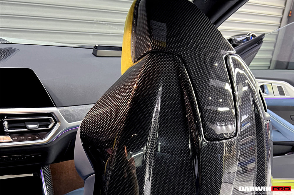 2021-UP BMW M4 G82/G83 Carbon Fiber Seat-Back Cover - DarwinPRO Aerodynamics
