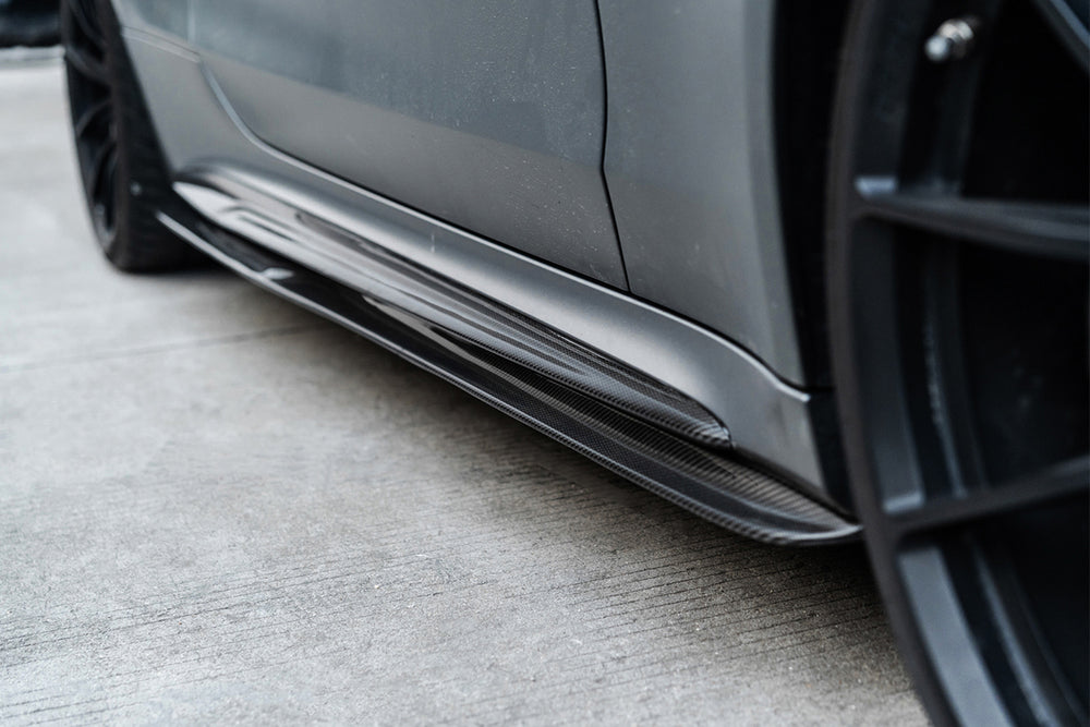 2015-2021 Mercedes Benz C-Class W205 Coupe PS Style Side Skirts - Carbonado