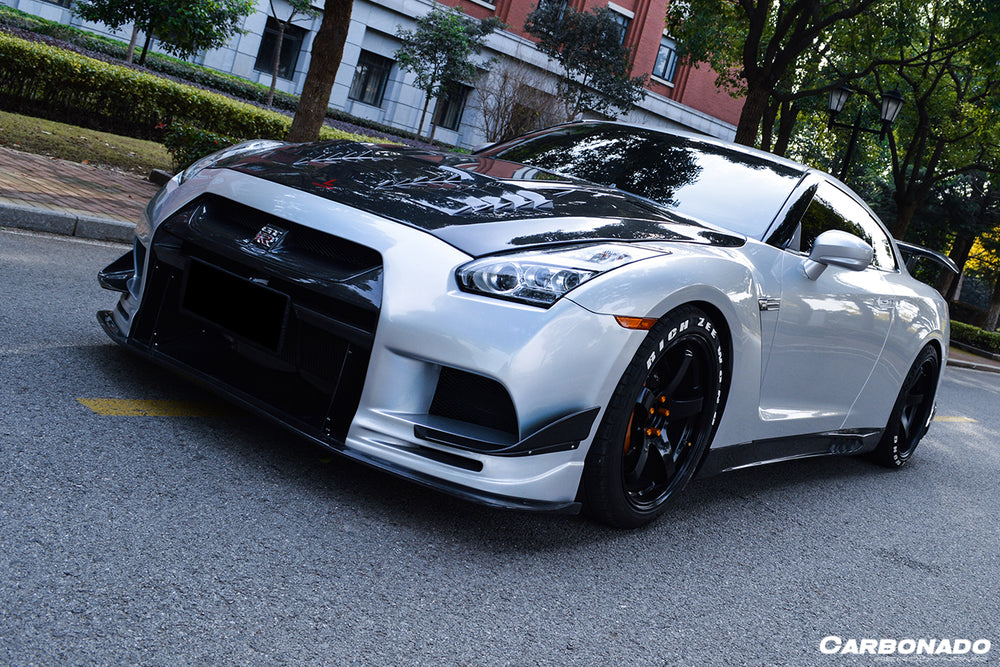 2008-2022 Nissan GTR R35 CBA/DBA TPR Style Partial Carbon Fiber Front Bumper - DarwinPRO Aerodynamics