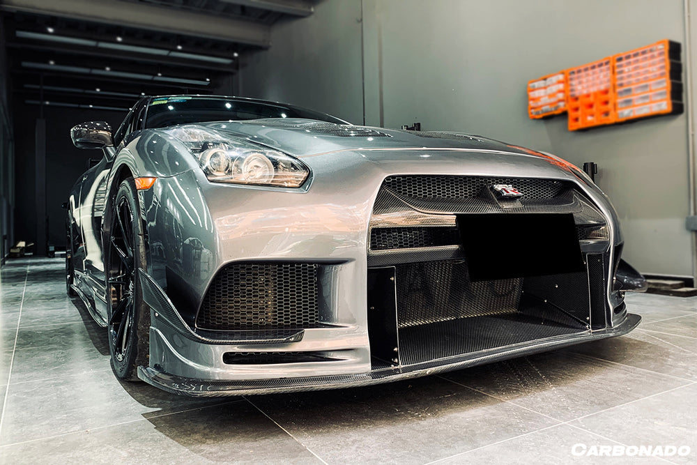 2008-2022 Nissan GTR R35 CBA/DBA TPR Style Partial Carbon Fiber Front Bumper - DarwinPRO Aerodynamics