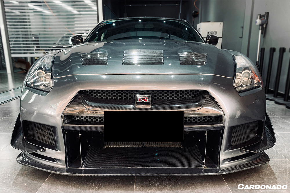 2008-2022 Nissan GTR R35 CBA/DBA TPR Style Partial Carbon Fiber Front Bumper - DarwinPRO Aerodynamics