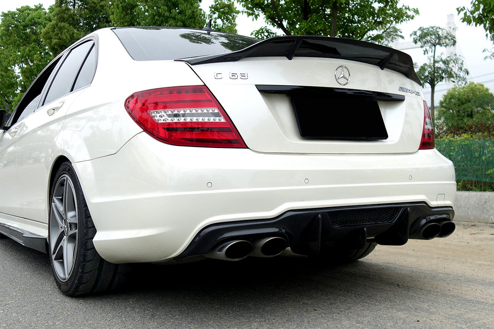 2012-2014 Mercedes Benz W204 C63 AMG Sedan VS Style Carbon Fiber Rear Lip
