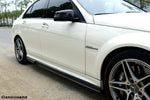  2008-2014 Mercedes Benz W204 C63 AMG Sedan VS Style Carbon Fiber Side Skirts - Carbonado 