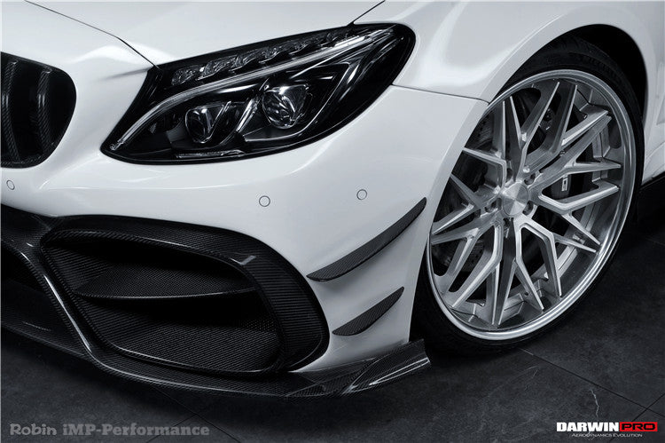 2015-2021 Mercedes Benz W205 C63/S AMG Coupe IMP Performance Partial Carbon Fiber Front Bumper w/ Grill & Canards - DarwinPRO Aerodynamics