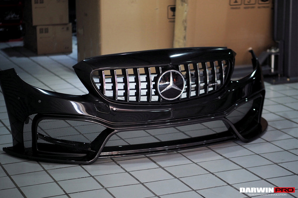 2015-2021 Mercedes Benz W205 C63/S AMG Sedan IMP Performance Partial Carbon Fiber front bumper - DarwinPRO Aerodynamics