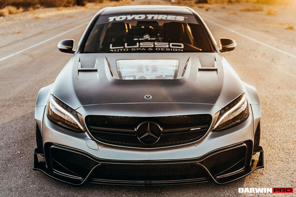 2015-2021 Mercedes Benz W205 C63/S AMG Sedan IMP Performance Partial Carbon Fiber front bumper - DarwinPRO Aerodynamics