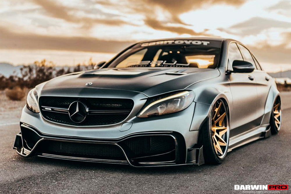 2015-2021 Mercedes Benz W205 C63/S AMG Sedan IMP Performance Partial Carbon Fiber front bumper - DarwinPRO Aerodynamics