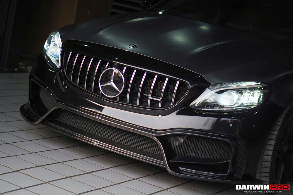 2015-2021 Mercedes Benz W205 C63/S AMG Sedan IMP Performance Partial Carbon Fiber front bumper - DarwinPRO Aerodynamics